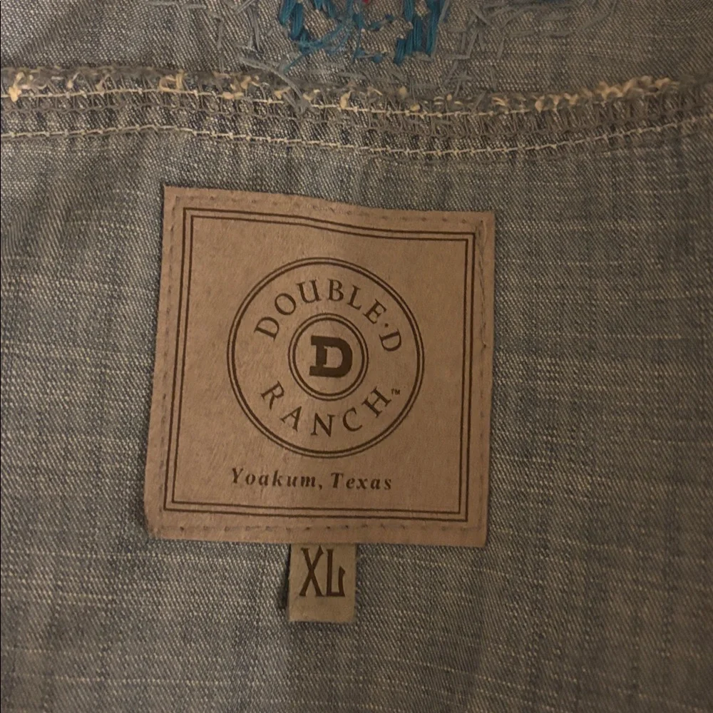 Double D Ranch Blue Denim Vest or Mini Dress with beading and Embroidery - Picture 8 of 10